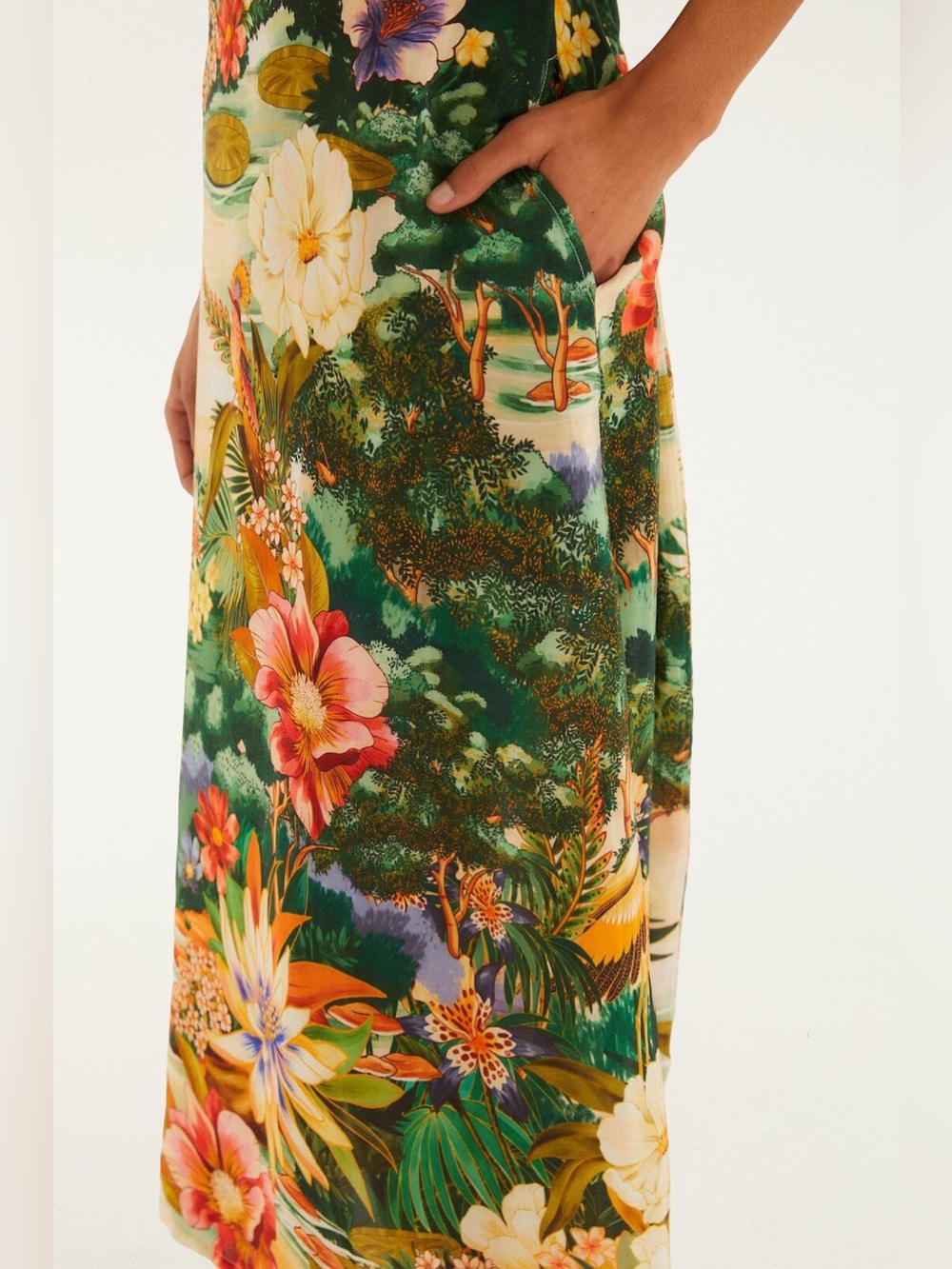 Farm Rio: ORIENTAL GARDEN MULTICOLOR
SHORT SLEEVE MAXI DRESS - Picture 9 of 11